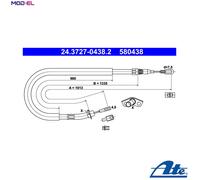 ATE 24.3727-0438.2 Hand brake cable