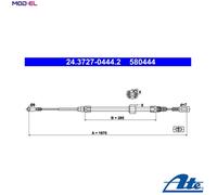 ATE 24.3727-0444.2 Handbrake cable