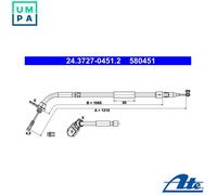 CABLE PULL PARKING BRAKE 24.3727-0451.2 FOR MERCEDES-BENZ M266.960/980 2.0L 4cyl