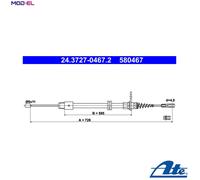 ATE 24.3727-0467.2 Handbrake cable