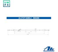 Parking Brake Cable ATE Fits MERCEDES Vito Tourer W447 Mixto 14-20 4474200985