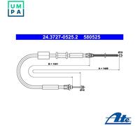 ATE 24.3727-0525.2 Handbrake cable