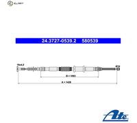 Handbrake cable 24.3727-0539.2 ATE for FIAT BRAVA BRAVO I MAREA MAREA Weekend