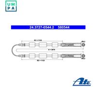 ATE 24.3727-0544.2 Hand brake cable