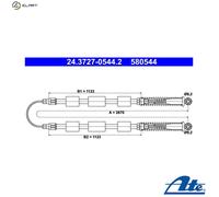 ATE 24.3727-0544.2 Hand brake cable