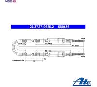 ATE 24.3727-0636.2 Cable, parking brake for FORD