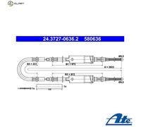 ATE 24.3727-0636.2 Cable, parking brake for FORD