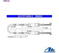 ATE 24.3727-0636.2 Cable, parking brake for FORD