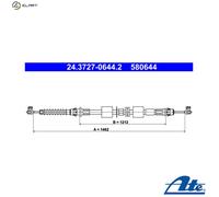 CABLE PULL PARKING BRAKE 24.3727-0644.2 FOR FORD MONDEO//II/Mk/Rural/Turnier