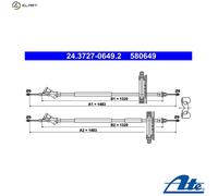 ATE 24.3727-0649.2 Hand brake cable