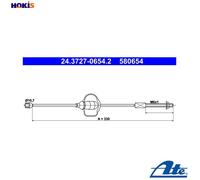 CABLE PULL PARKING BRAKE 24.3727-0654.2 FOR FORD FOCUS/Van/Turnier/Clipper 2.0L
