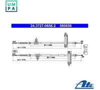 CABLE PULL PARKING BRAKE 24.3727-0656.2 FOR FORD FOCUS/Van/Turnier/Clipper 2.0L