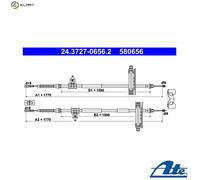 ATE 24.3727-0656.2 Hand brake cable