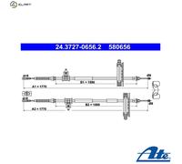 ATE Hand Brake Cable 24.3727-0656.2