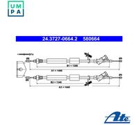 3x ✅Fits ATE 24.3727-0664.2 Cable Pull, parking brake 24.3727-0664.2 ⭐UK Seller⭐