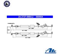 3x ✅Fits ATE 24.3727-0664.2 Cable Pull, parking brake 24.3727-0664.2 ⭐UK Seller⭐