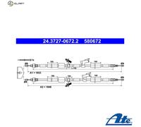 ATE 24.3727-0672.2 Cable, parking brake for FORD