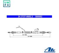 ATE 24.3727-0682.2 Hand brake cable