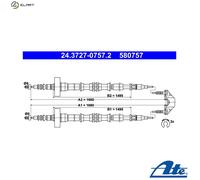 ATE 24.3727-0757.2 Handbrake cable