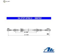 ATE 24.3727-0762.2 Hand brake cable