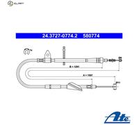ATE 24.3727-0774.2 Handbrake cable