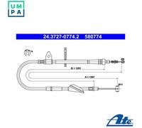 ATE 24.3727-0774.2 Handbrake cable