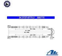 ATE 24.3727-0775.2 Hand brake cable