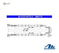 ATE 24.3727-0775.2 Hand brake cable