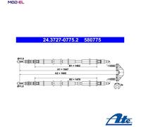 CABLE PULL PARKING BRAKE 24.3727-0775.2 FOR VAUXHALL ASTRA/Mk OPEL 4cyl 1.2L