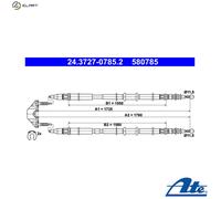 ATE Handbrake Cable 24.3727-0785.2 Fits Opel/Vauxhall Astra H Estate/Van