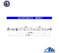 ATE 24.3727-0813.2 Handbrake cable