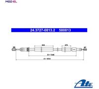 ATE 24.3727-0813.2 Handbrake cable
