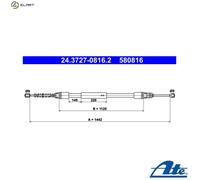 ATE 24.3727-0816.2 Handbrake cable