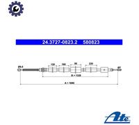 ATE 24.3727-0823.2 Handbrake cable
