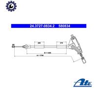 CABLE PULL PARKING BRAKE 24.3727-0834.2 FOR PEUGEOT LFY /L6A /LFZ /LFX 1.8L 4cyl