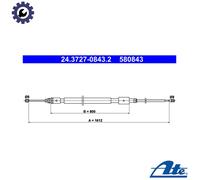 ATE 24.3727-0843.2 Handbrake cable