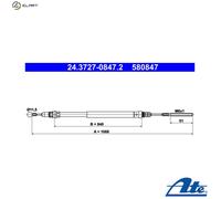 ATE 24.3727-0847.2 Handbrake cable