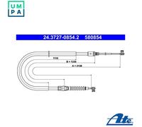 ATE 24.3727-0854.2 Handbrake cable