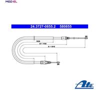 ATE 24.3727-0855.2 Hand brake cable