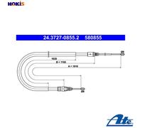 ATE 24.3727-0855.2 Hand brake cable