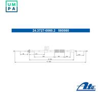 ATE 24.3727-0860.2 Handbrake cable