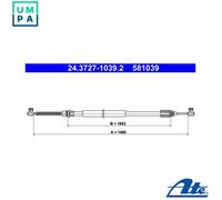 ATE 24.3727-1039.2 Handbrake cable
