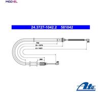 ATE 24.3727-1042.2 Handbrake cable