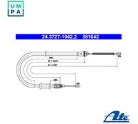 ATE 24.3727-1042.2 Handbrake cable