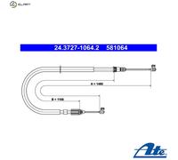 ATE 24.3727-1064.2 Handbrake cable