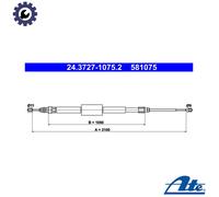 ATE 24.3727-1075.2 Handbrake cable
