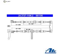 ATE Handbrake Cable 24.3727-1106.2 for SAAB 900 II Coupe 9-3