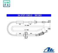 ATE 24.3727-1303.2 Hand brake cable