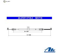 CABLE PULL PARKING BRAKE 24.3727-1718.2 FOR NISSAN MARCH/III MICRA/C+C 1.5L 4cyl