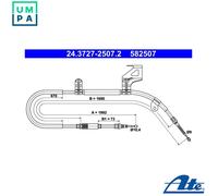 ATE 24.3727-2507.2 Hand brake cable